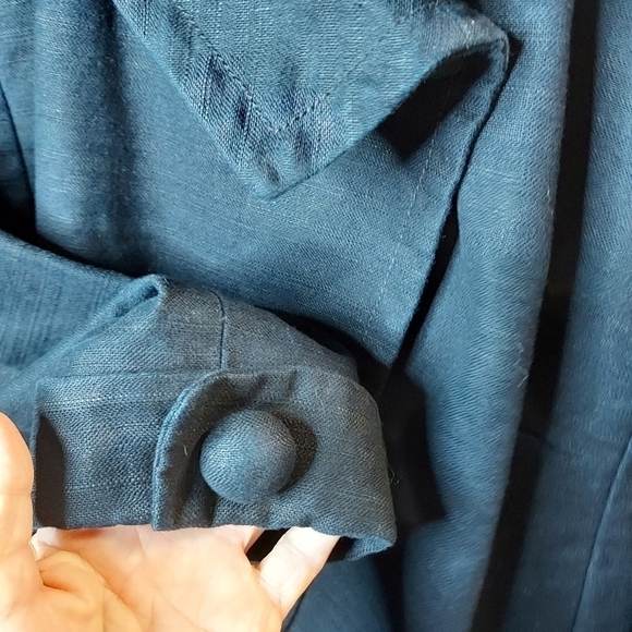 J.Crew ottoman Aubrey swing jacket closes 2 large button at neck lined navy - Picture 3 of 16